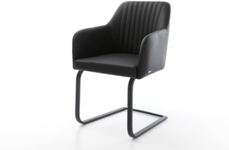 Freischwinger Greg-Flex Echt-Leder Schwarz Freischwinger flach Schwarz Taschenfederkern