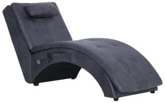 vidaXL Massage Chaiselongue mit Kissen Grau Wildleder-Optik [281350]