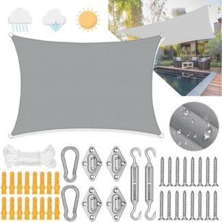 Premium Sonnensegel 3x4m Rechteckig Wasserdicht UV-Schutz Segeltuch Garten