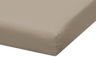 Traumschlaf Zwirn Jersey Boxspring Spannbetttuch für Topper Premium|140x200 - 160x220 cm| taupe