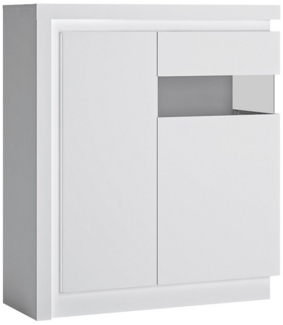 Lomadox Highboard LYNDHURST-129, 108 cm breit, in weiß Hochglanz, B/H/T ca. 108/124/42 cm