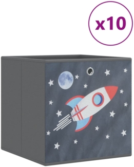vidaXL Faltboxen 10 Stk. Grau 32x32x32 cm Vlies 4018988