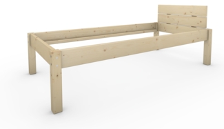 Pfostenbett Massivholzbett (Fichte) "Daybett" 90 x 200 cm 48 cm Holzbett 300kg