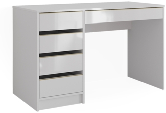 Schreibtisch Sherry Weiß Hochglanz 55 x 120 cm mit Schubladen Vicco