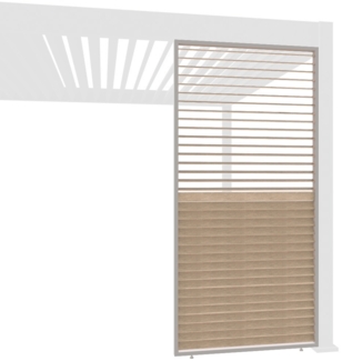 Weide Holzoptik Lamellenwand für Weide Pergola | drehbare Lamellen | aus Aluminium | Ivory Sand
