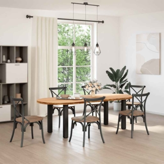 vidaXL Esstisch Hellbraun 240x100x74 cm Massivholz Eiche Oval 3305571