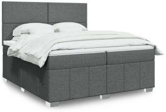 vidaXL Boxspringbett mit Matratze Dunkelgrau 200x200 cm Stoff 3291769