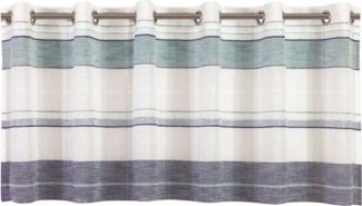 Clever-Kauf-24 Scheibengardine Design Ösenpanneaux, mit Web-Streifen, blau maritim, 4059-01, (1 St), Ösen, halbtransparent, gewebt