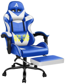 ALFORDSON Gaming-Stuhl Ergonomischer Racing Gaming-Bürostuhl, neigbar und höhenverstellbar, mit gepolsterter Fußstütze, 180 kg Tragkraft