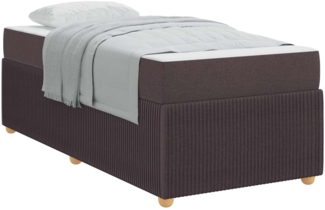 vidaXL Bettrahmen mit Matratze Dunkelbraun 90 x 190 cm Stoff 3398330