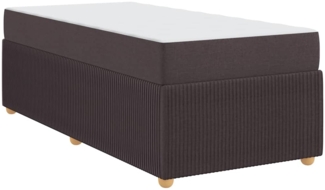 vidaXL Bettgestell mit Matratze Dunkelbraun 90 x 190 cm Stoff 3398330