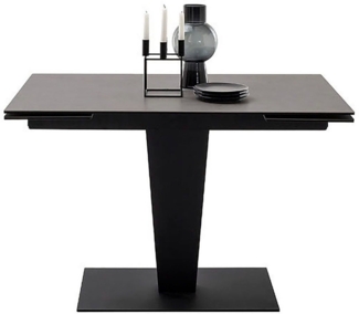MCA furniture Esstisch PESARO Auszugstisch mit Säule 120-180 cm (Einzelstück), Keramik,Edelstahl,Stirnauszug,ausziehbar,Tischplatte 14 mm