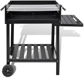 vidaXL BBQ Holzkohlegrill, Stahl Schwarz, 115 x 60 x 90 cm