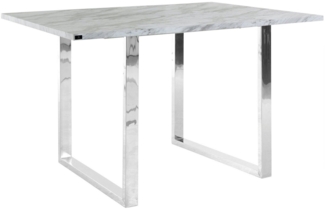 loft24 Esstisch Brian, in Marmoroptik mit Chromgestell, Breite 120 cm