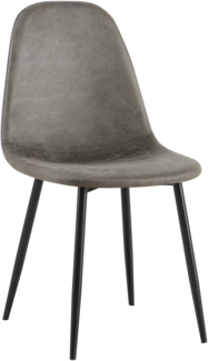 CLP Esszimmerstuhl Napier gepolstert mit Rückenlehne,dunkelgrau Vintage Kunstleder