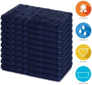 Lavea Gästehandtücher 30x50 cm, 10er Set Gästehandtuch, Elena-Frottee Handtuch, Gästetuch, (Set, 10-St), 500 g/m² Frottier, weich & saugstark, pflegeleicht