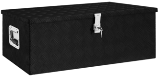 vidaXL Aufbewahrungsbox Schwarz 90x47x33,5 cm Aluminium 152255