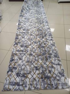 Gel-Läufer mit rutschfester Rückseite 100 x 400 cm Baumwolle Grau 88781643 [en. casa]