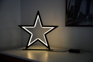 Gravidus LED Stern LED Metallstern schwarz 34 cm mit 70 warmweißen LEDs für Innen