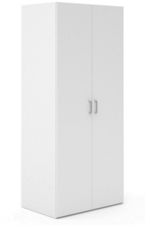 Dmora Kleiderschrank 2 Türen Alibabba, Schlafzimmermöbel, Schrank, Garderobe, 77x49 h175 cm, Weiß