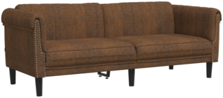 vidaXL 3-Sitzer Sofa Braun Kunstleder Wildleder-Optik 372594