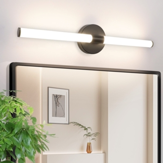 ZMH LED-Badezimmer-Wandleuchte – 60 cm Badezimmerlampe, 8 W Badezimmerlampe, schwarze Wandleuchte, 4000 K Neutralweiß, moderne wasserdichte IP44-Badlampe