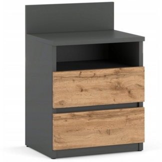 KOSETO Nachtkonsole Nachttisch mit 2 Schubladen, Praktische Nachtkommode für Schlafzimmer, vielseitig einsetzbar, stabil und funktional, hoher Qualitätsanspruch