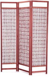 Raumteiler Cosmo 3-tlg. 166x121 cm, Holz, festes Garn geknüpft braun