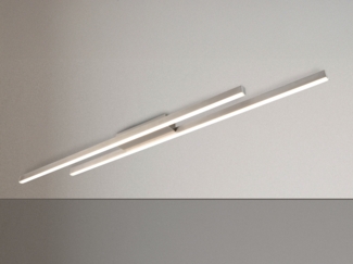LED Deckenleuchte ODIO flach Silberfarbig, Breite 110cm