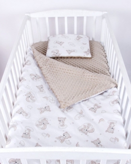 Babydecke BABYLUX Babydecke Krabbeldecke MINKY Kuscheldecke 75x100 cm+KISSEN, BabyLux, K138 - Bären