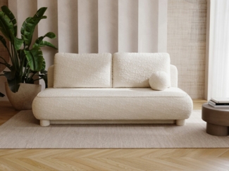 Compleo Schlafsofa Sofa ohne Armlehnen, moderne runde Form, Moderne Couch, Viele Farben zur Auswahl, Breite: 209 cm