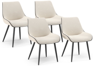 Vicco Esszimmerstuhl Beige 4er Set, Eleganza