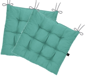 LILENO HOME Stuhlkissen Sitzkissen für Gartenstuhl, Küchenstuhl oder Esszimmerstuhl 40x40x6 cm, Bequeme Indoor u. Outdoor Stuhlauflage als Stuhl Kissen Türkis