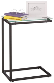 Relaxdays Beistelltisch u-förmig, Metall Schwarz, 61 x 30 x 45 cm