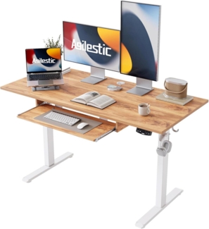 Höhenverstellbarer Tisch Tastaturablage 120x60 cm elektrischer Stehschreibtisch