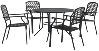 vidaXL Gartenstuhl-Set 5-tlg. Stapelbar Pulverbeschichteter Stahl 3283770