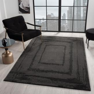 Vimoda Teppich Teppich Wohnzimmer neues priumum Designteppich moderne, Rechteckig, Höhe: 11 mm, Teppich 3D effekt Boho Einfarbig hoch-tief Bordüre Designteppich