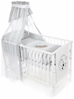 Komplettbett 120 × 60 cm Babybett Teddy auf dem Mond