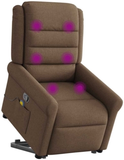 vidaXL Massagesessel mit Aufstehhilfe Braun Stoff 3303328