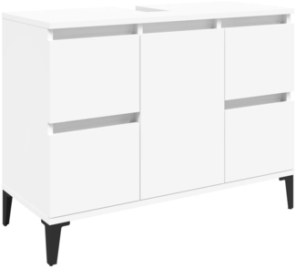 vidaXL Waschbeckenunterschrank Weiß 80x33x60 cm Holzwerkstoff 821276