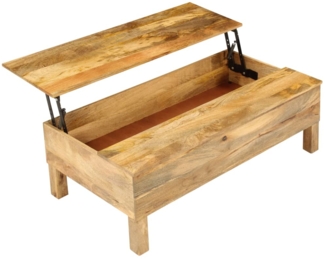 Couchtisch, Sofatisch Massivholz Mango 110x55x35 cm