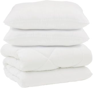 vidaXL Decke mit Kissen 3 pcs Weiß Mikrofaser und Daunenfedern 3377940