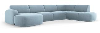 Micadoni Panorama Ecksofa Erin 5-Sitzer Rechts Samtstoff Hellblau