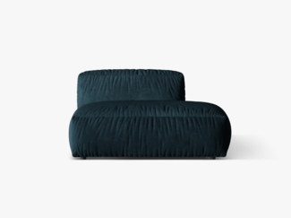 Micadoni Ecksofa-Modul Martina 1-Sitzer Samt Tiefes Petrol Rechts