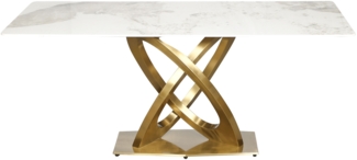Livin Hill Esstisch 180cm Modig Goldene Beine, weiße Tischplatte M56