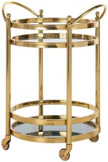 Casa Padrino Luxus Servierwagen Gold 55 x 45 x H. 74,5 cm - Hotel Restaurant Gastronomie Trolley - Luxus Hotel & Restaurant Accessoires