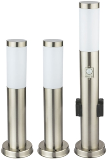 3er Set Stehleuchten aus Edelstahl für Ihren Garten BOSTON