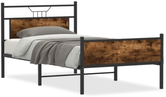 vidaXL Bettgestell ohne Matratze Räuchereiche 100x190 cm Holzwerkstoff 4106920