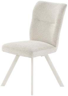 Stuhl Fedora / Föhr, Metall, Stoff, Beige, Weiß, 46 x 84 x 63 cm