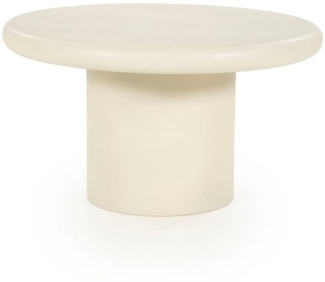 Maison ESTO Couchtisch Design Beistelltisch LAVIX rund aus Magnesiumoxid – in 3 Größen (Einzelartikel - kein Set, aber kombinierbar), Modernes Design in Naturtönen